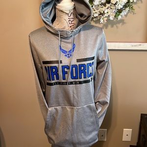Under Arnour Air Force hoodie.